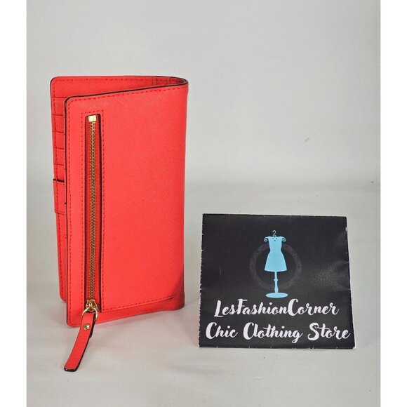 Kate Spade Women's Geranium Saffiano Leather Wallet Newbury Lane Stacy 292 - Picture 9 of 12